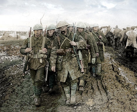 A collection of colourised photos from WW1