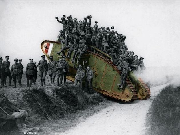 A collection of colourised photos from WW1