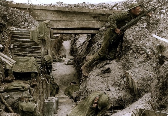 A collection of colourised photos from WW1