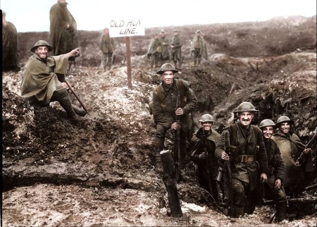 A collection of colourised photos from WW1