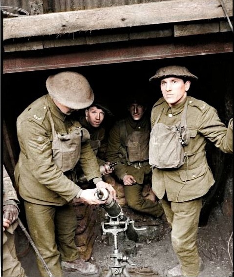 A collection of colourised photos from WW1