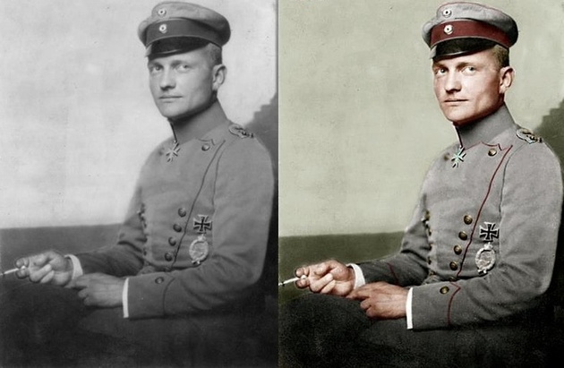 A collection of colourised photos from WW1