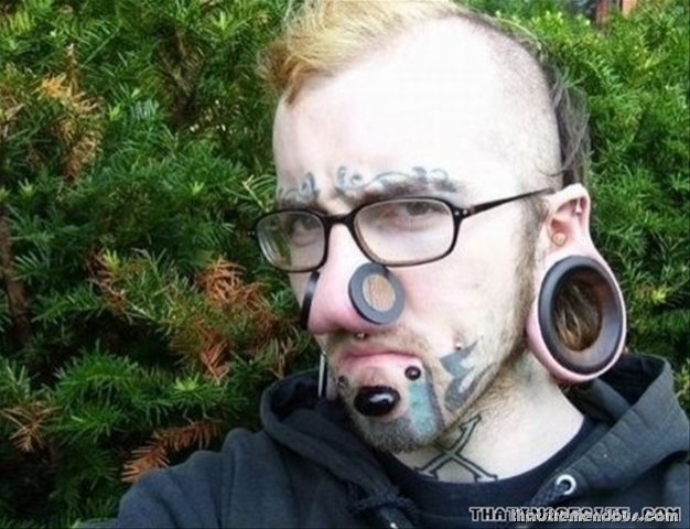 Ugly people, nasty piercings and the biggest asshole I have ever seen!