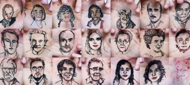 David Cata Creates Cringe-Worthy Portraits by Sewing the Palms of His Hand