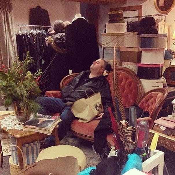 Abandoned Husbands on Shopping Trips 19 Photos of Truly Miserable Men.