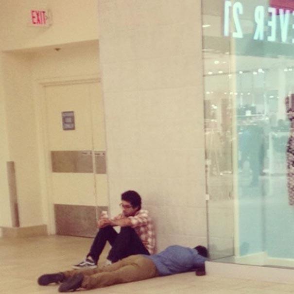 Abandoned Husbands on Shopping Trips 19 Photos of Truly Miserable Men.