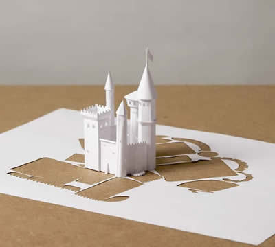 Papercut Sculptures from single sheets of A4