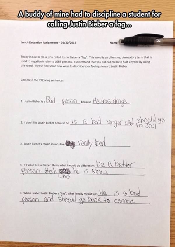 Funniest Detention Notes