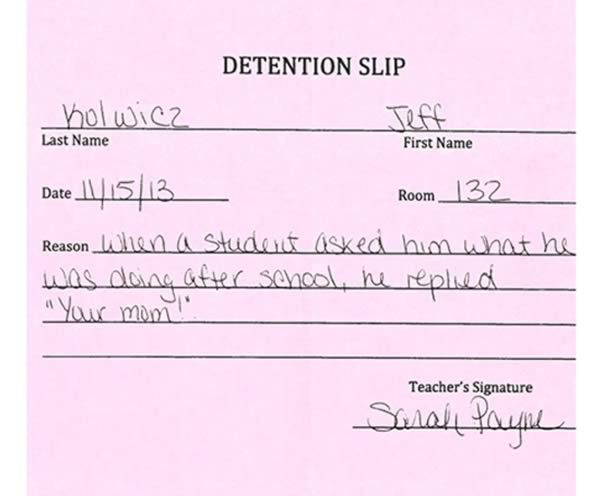 Funniest Detention Notes