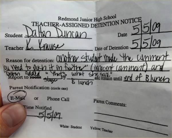 Funniest Detention Notes