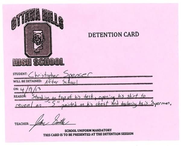 Funniest Detention Notes