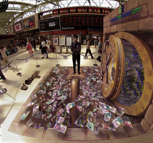 New Illusionary Three-Dimensional Street Art by Kurt Wenner