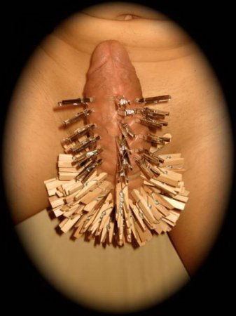 the application of clothespins.