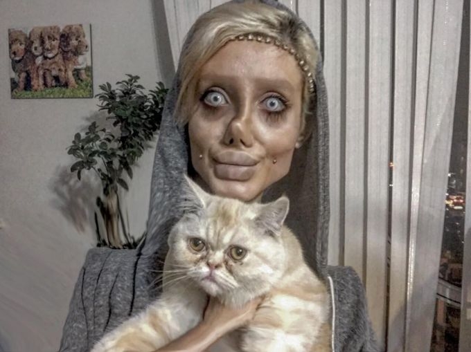 Girl from Iran turned in to a monster while making Angelina Jolie out of herself