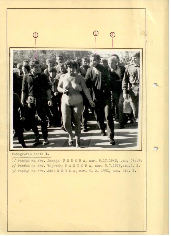 Woman paraded naked in Czechoslovakia