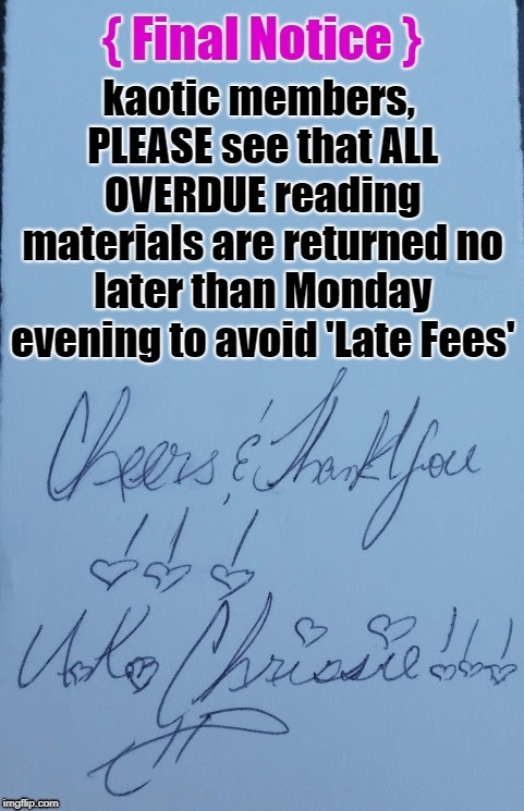 Notice of Overdue books,