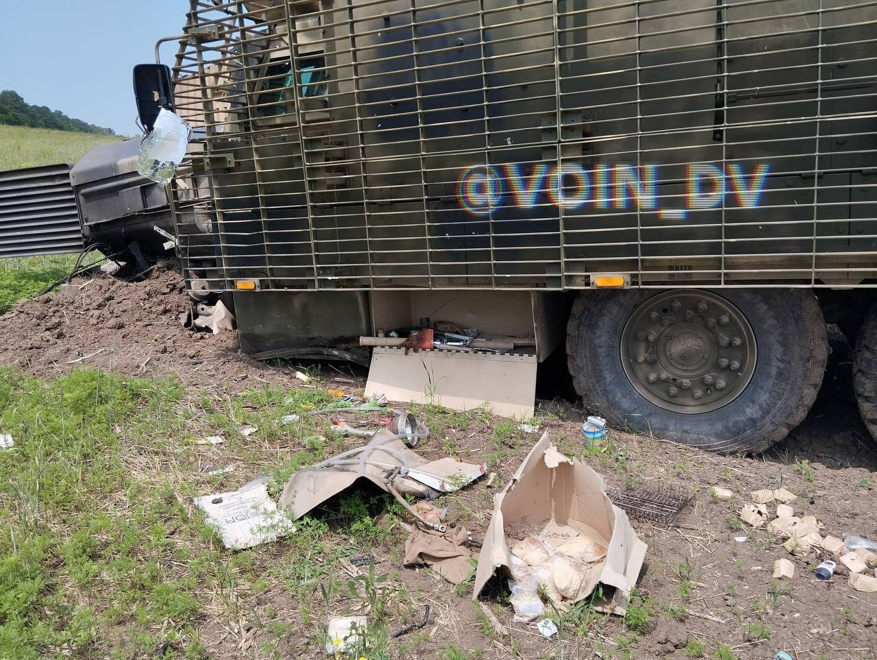 Abandoned Ukrainian armored vehicles