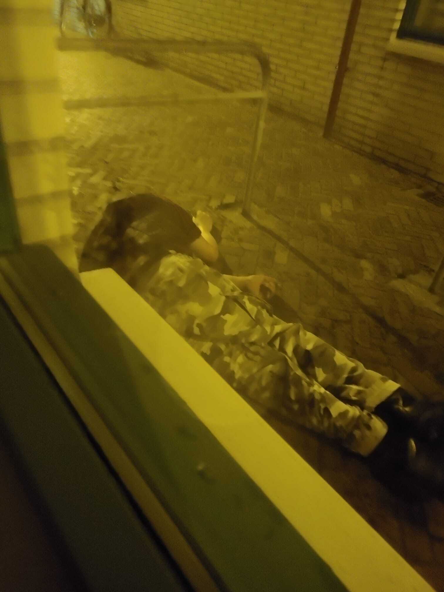 Guy on drugs fell and started yelling right outside my window