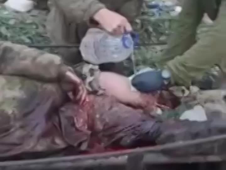 Evacuation of a wounded  serviceman