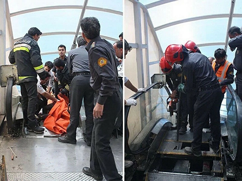 Escalator Repairman Crushed (aftermath photos)