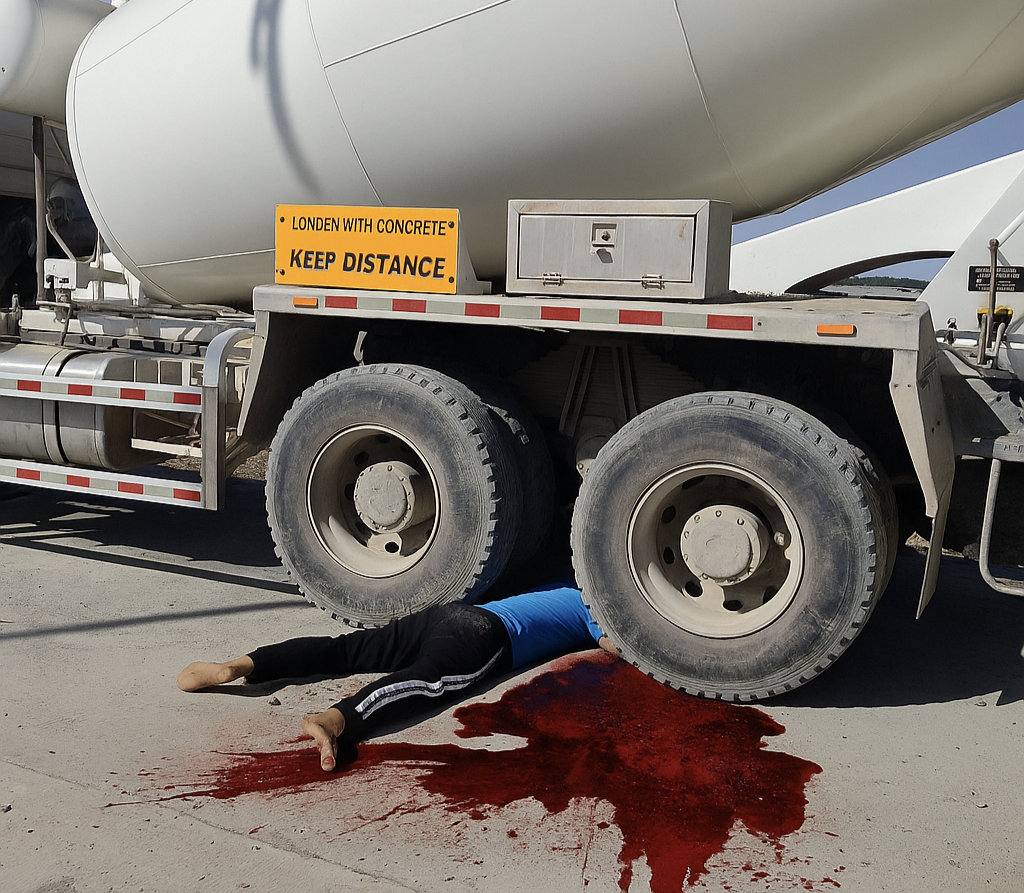 killed.by a cement mixer trick