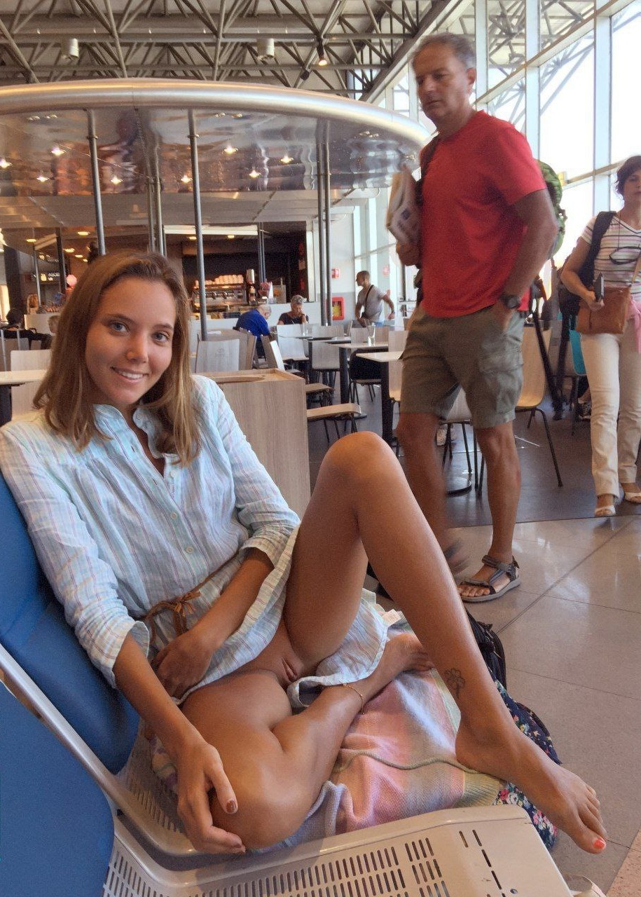 woman showing her vagina in a public place