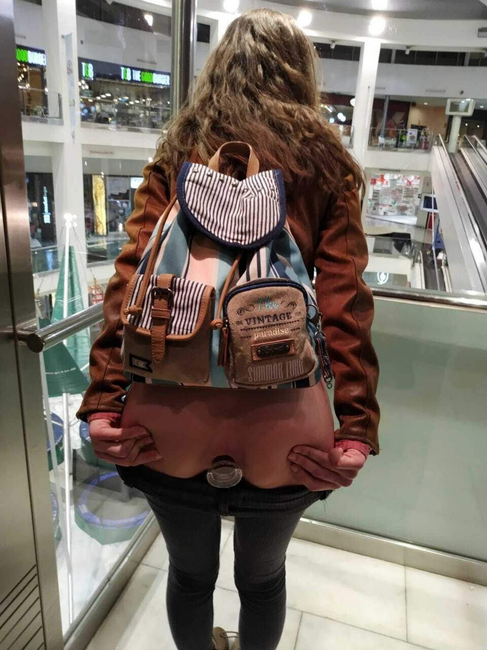 vibrator in the ass inside the mall