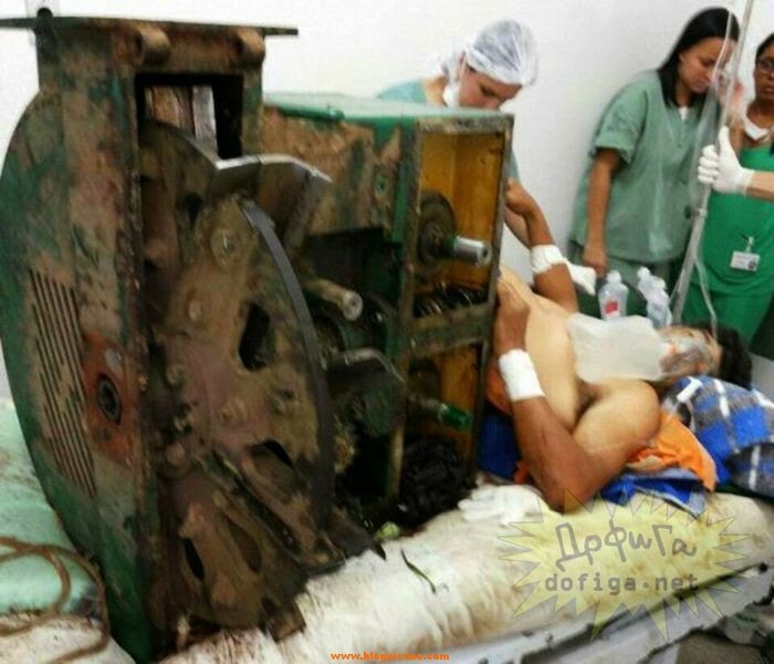 The man slipped at work