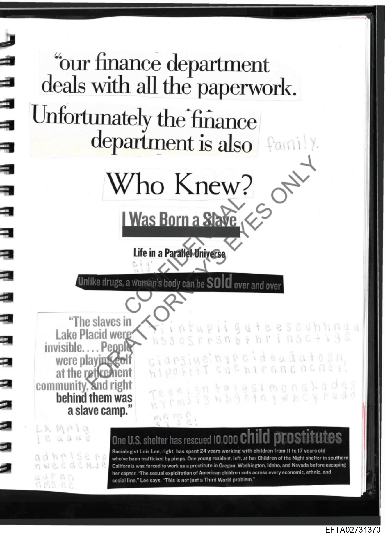 Epstein Files: More Diary Pics