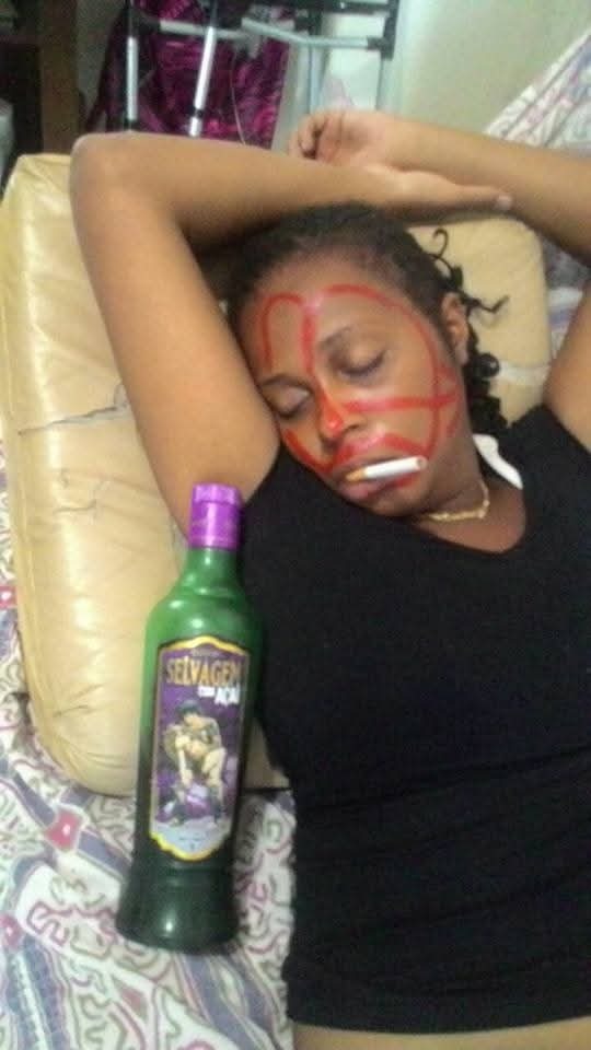 drunk woman sleeping