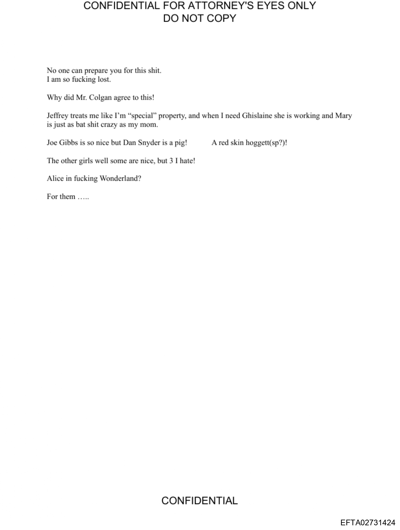 Epstein Files: Diary