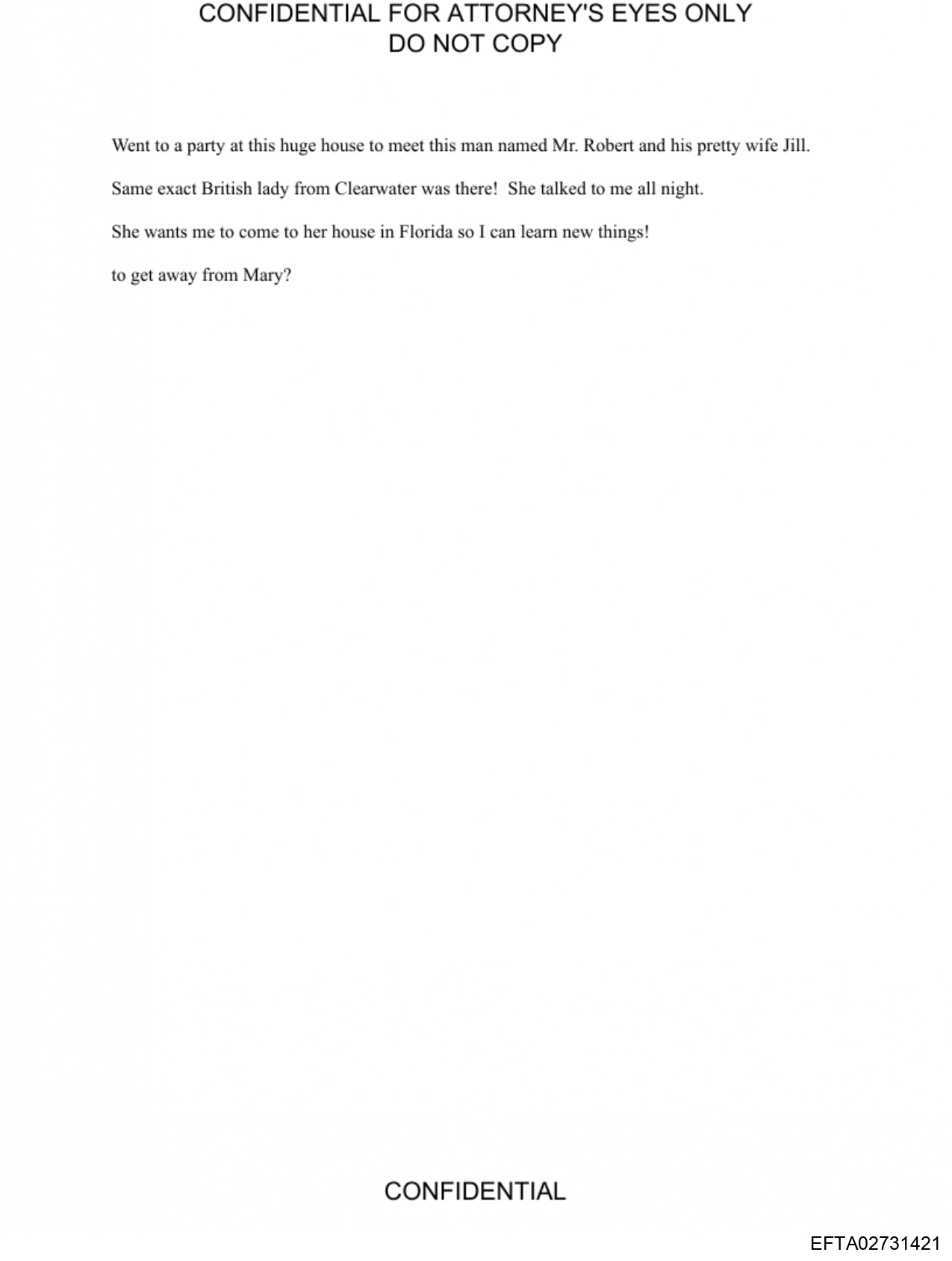 Epstein Files: Diary