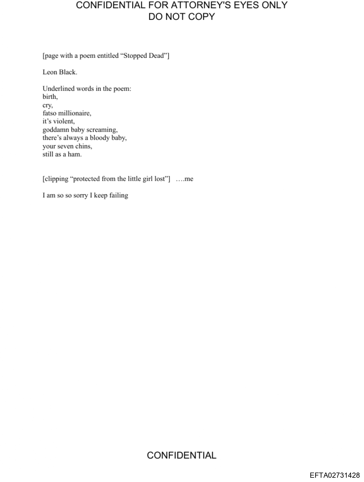 Epstein Files: Diary