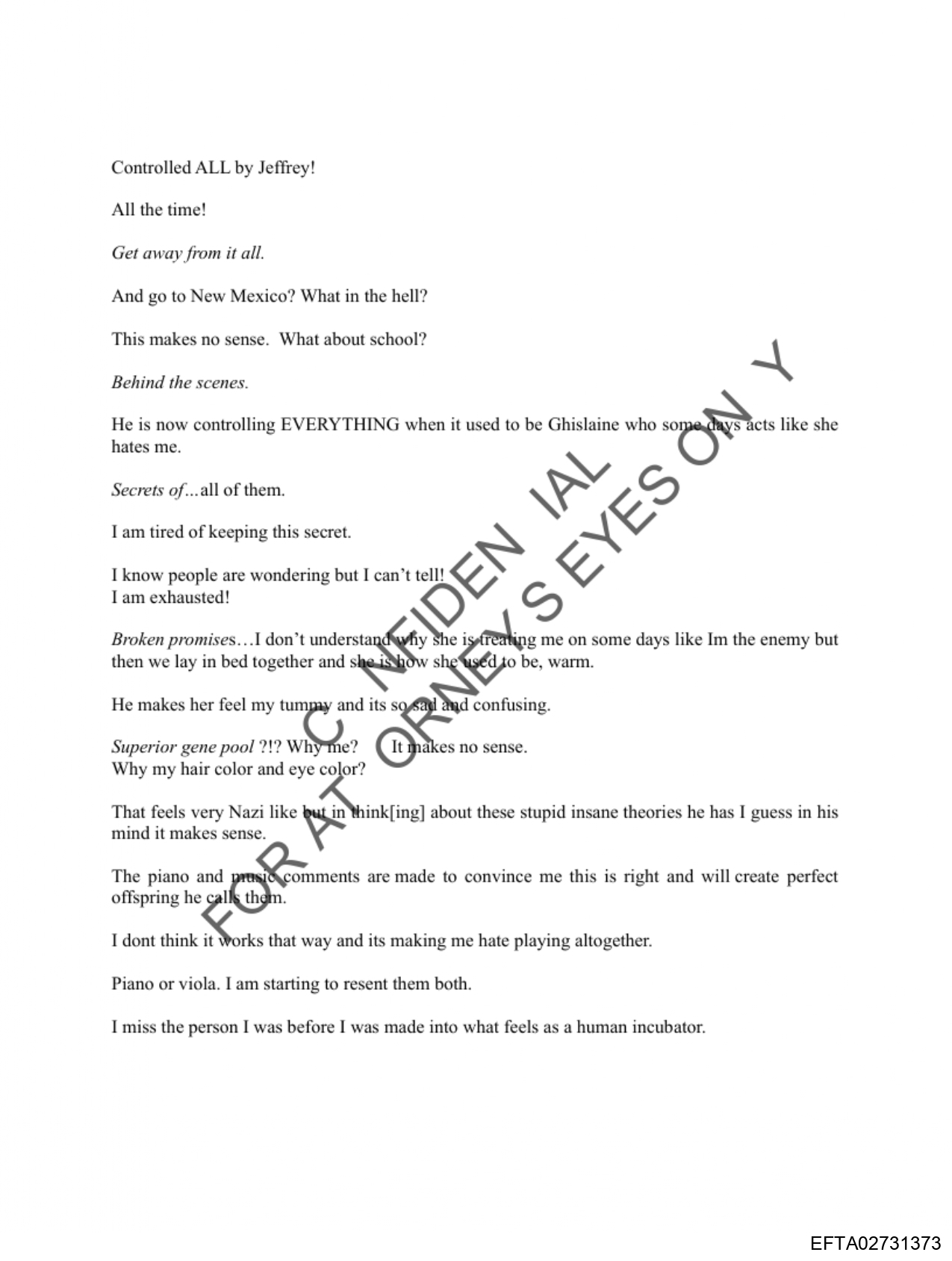 Epstein Files: More Diary Pics