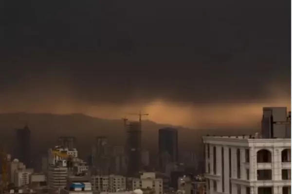 Acid oil rain over Tehran