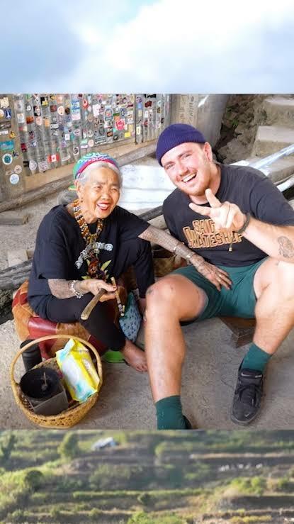 old woman touches men's penises