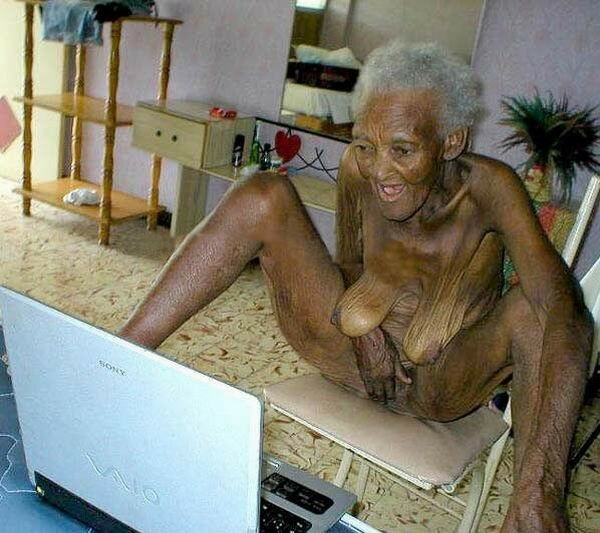 old naked woman watching