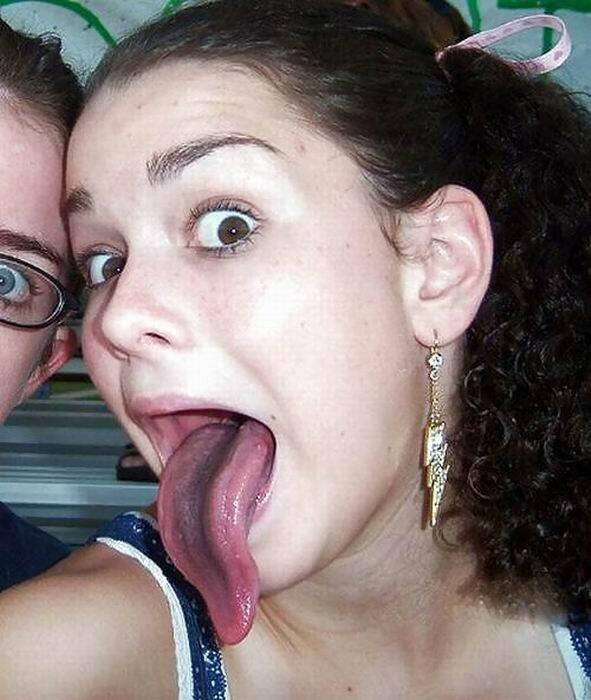 women with very large tongues
