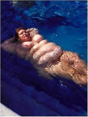 fat woman in the pool