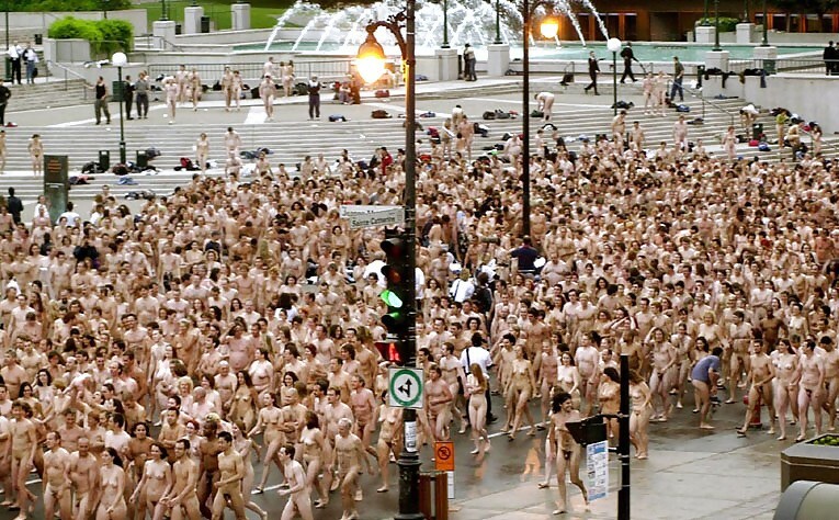 nudists in the street