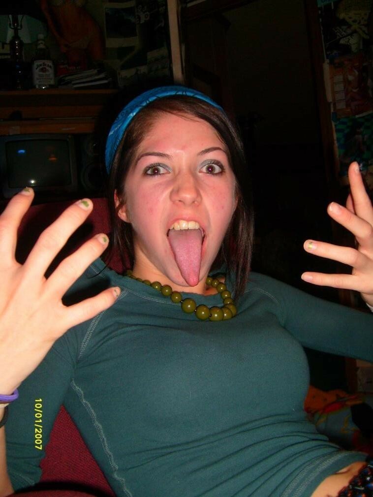 women with very large tongues