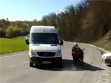 Van Sends Biker Straight To The Hospital