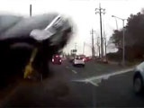 Median Jumping Car Scares Driver Shitless