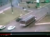 Truck Forgets To Stop At The Traffic Lights