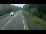 Lorry rolls over on the road