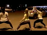 Russian girls dancing in yoga pants