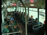 CCTV footage on a bus catches momment impact