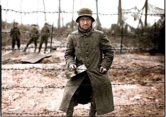 A collection of colourised photos from WW1