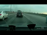 Extreme motorbike crash on the freeway