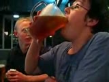 Guy drinks pitcher of beer in 5 seconds